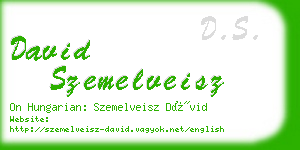 david szemelveisz business card